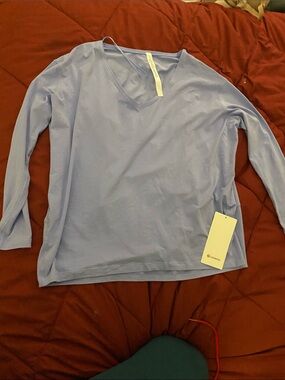 lululemon athletica light blue V-neck top